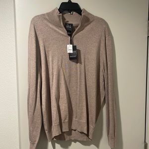 Jos. A. Bank Tan Long Sleeve Quarter-Zip Size Large